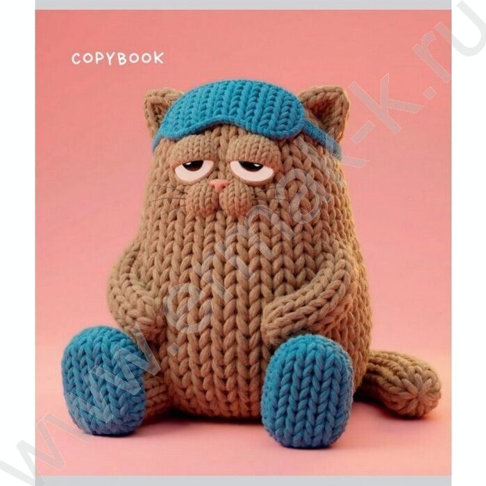 Тетрадь  48л клетка "Вязаные животные" /холст/ 5видов NEW | Фото 2