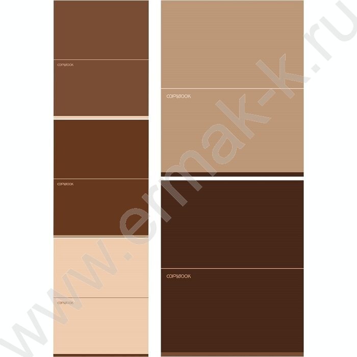 Тетрадь  48л клетка "Бежево-коричневые оттенки" /софт-тач/ 5видов NEW | Фото 1