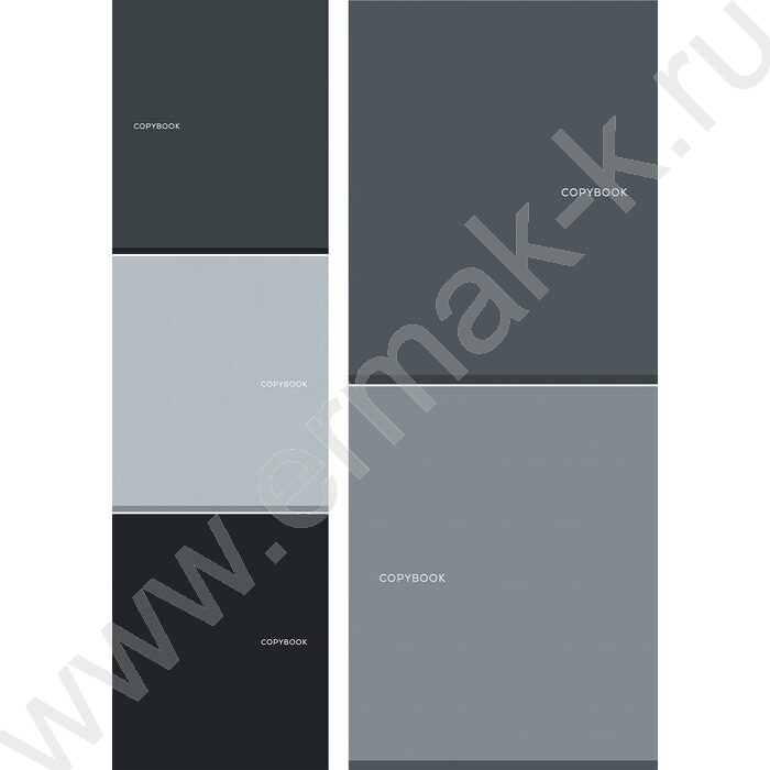 Тетрадь  48л клетка "Оттенки серого-2" /софт-тач/ 5видов NEW | Фото 1