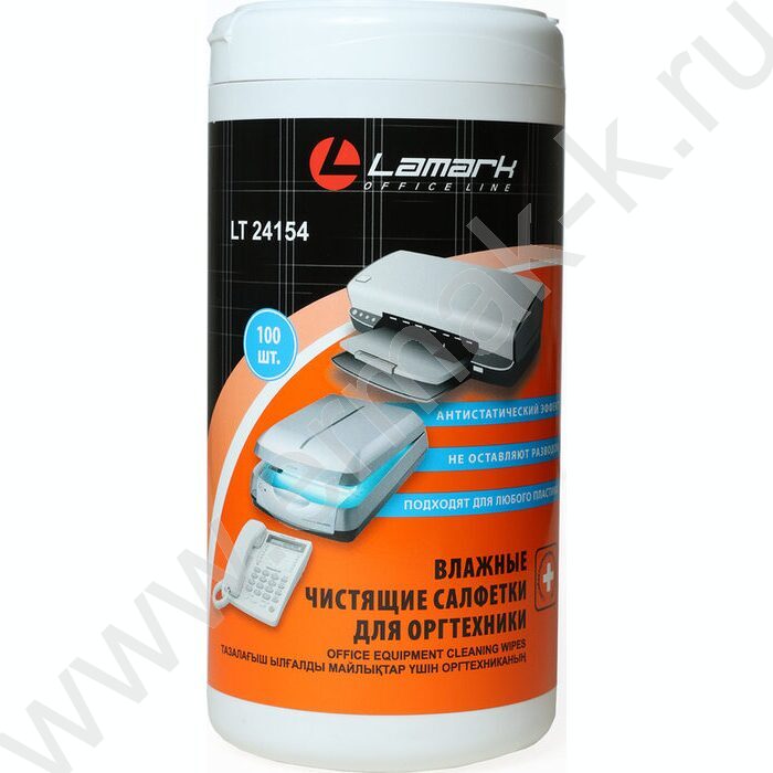 Чистящие салфетки д/оргтехники /100шт в тубе влажные | Фото 1