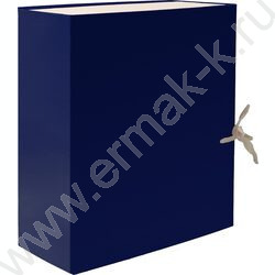 Короб архивный 200мм б/вин, 2 завязки складной /синий NEW | Фото 1