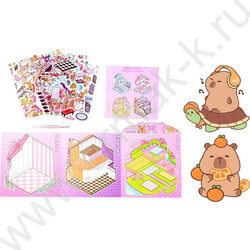 Наклейки декоративные 17,8*22,5см Румбокс Капибара /6 листов: 2 листа с локациями, 4 листа с нак NEW | Фото 2