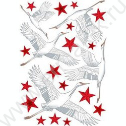 Наклейки оформительские "Журавли"(звезды, журавли, вечный огонь) NEW | Фото 1