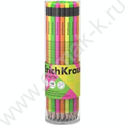 Карандаш ч/гр с ластиком HB 2x2 Neon /круглый /туба NEW | Фото 2