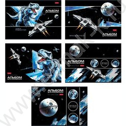 Альбом д/рисования 16л "Dino Space" /выб лак/ ассорти NEW | Фото 1