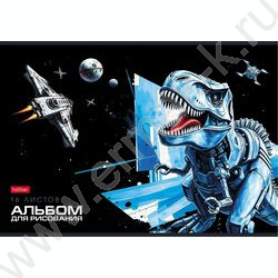 Альбом д/рисования 16л "Dino Space" /выб лак/ ассорти NEW | Фото 4