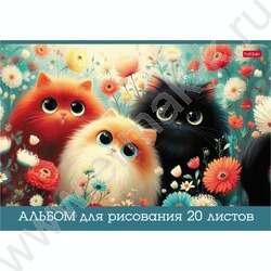 Альбом д/рисования 20л "Пушистые лапки" /глянц. ламин./ ассорти NEW | Фото 6
