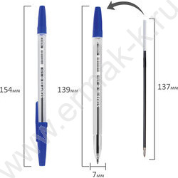 Ручка шар 1мм, линия письма 0,7мм, "C-51" синяя /прозр.корпус NEW | Фото 6