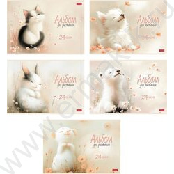 Альбом д/рисования 24л "Flossy"/ламинац.SOFT-TOUCH/ ассорти NEW | Фото 1