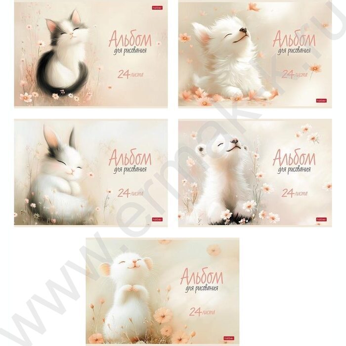 Альбом д/рисования 24л "Flossy"/ламинац.SOFT-TOUCH/ ассорти NEW | Фото 1