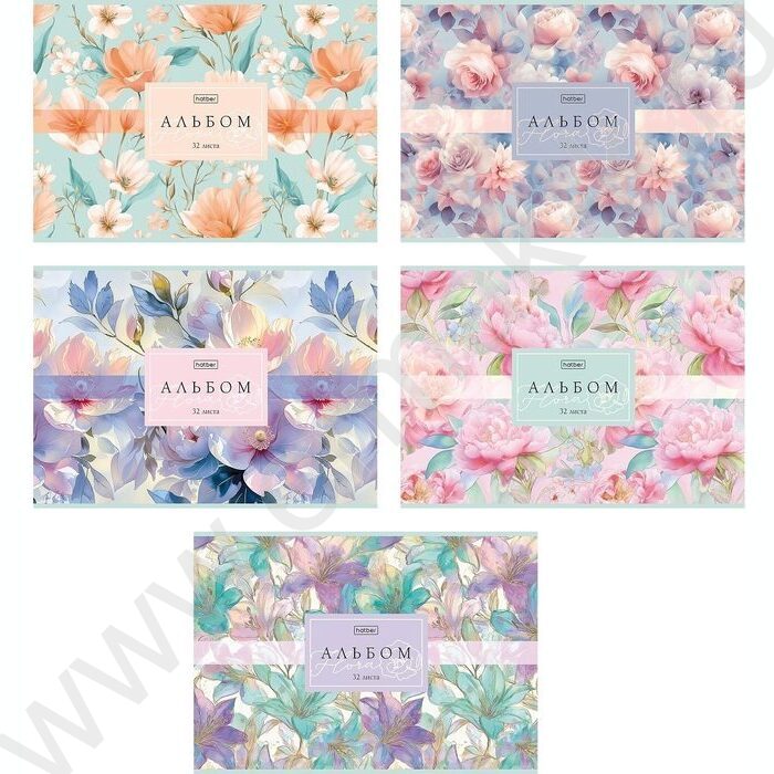 Альбом д/рисования 32л "Flora"/ламинац.SOFT-TOUCH/ ассорти NEW | Фото 1