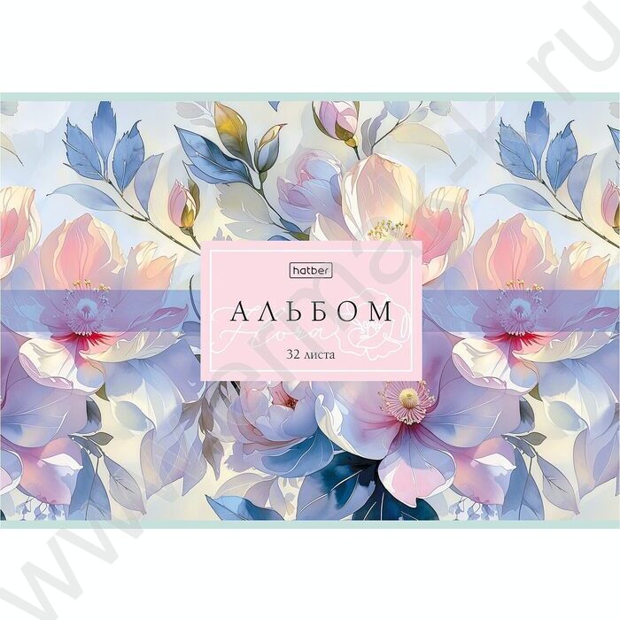 Альбом д/рисования 32л "Flora"/ламинац.SOFT-TOUCH/ ассорти NEW | Фото 4