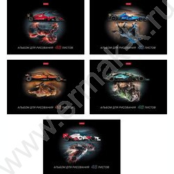 Альбом д/рисования 48л "Animal power" /лак/ 5видов NEW | Фото 1