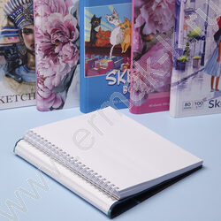 Скетчбук  80 А5 спираль закрытая "Летнее настроение" тв.обл.Soft-touch,без линовки 100г/кв.м NEW | Фото 3