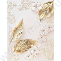 Бизнес-блокнот  80л А5 5-цв.блок/тв.обл /3D фольга /мат. лам. "Flower gold" NEW | Фото 1