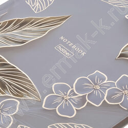 Бизнес-блокнот  80л А5 5-цв.блок/тв.обл /3D фольга /мат. лам. "Flower gold" NEW | Фото 5