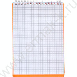 Блокнот  80л А5 спираль/пл.обл. "LINE NEON Оранжевый" NEW | Фото 3