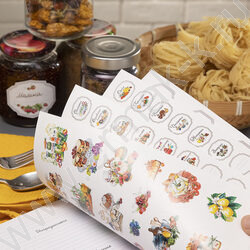 Книга д/записи кулинарных рецептов  80л А4 4 цв.разделит.на спирали "Уютная кухня" с наклейками NEW | Фото 4