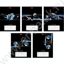 Тетрадь  18л клетка "Dino Space" /тиснение/ 5видов NEW | Фото 1