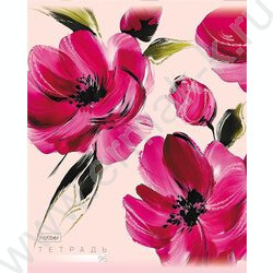 Тетрадь  96л клетка "Красочные лепестки" /тиснение/ 5видов NEW | Фото 2