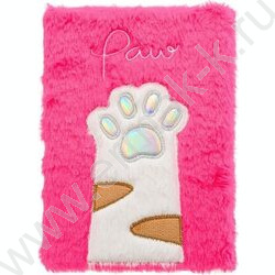 Блокнот  80л 21*15см "Лапка" /цветная, меховая обложка с аппликацией NEW | Фото 1