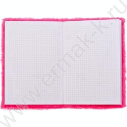 Блокнот  80л 21*15см "Лапка" /цветная, меховая обложка с аппликацией NEW | Фото 3