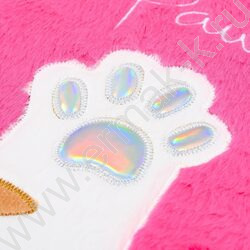 Блокнот  80л 21*15см "Лапка" /цветная, меховая обложка с аппликацией NEW | Фото 4