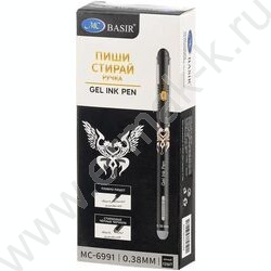 Ручка гелевая со стираемыми чернилами черная 0,38мм Classic/тонированный чёрный корпус, с рисунк NEW | Фото 4