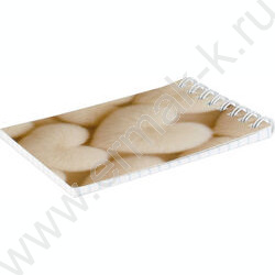 Блокнот  40л А7 спираль "Бежевые сердца" /УФ-лак сплошной/ NEW | Фото 2