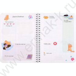 Личный дневник д/девочек А5 40л "Кот из коробки" спираль NEW | Фото 7