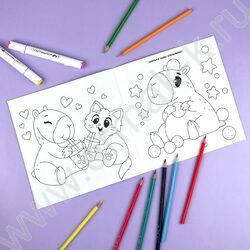 Раскраска 215*215 У меня лапки.Капибары и котики NEW | Фото 6