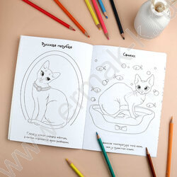 Раскраска 165*235 Породы.Коты с наклейками NEW | Фото 7