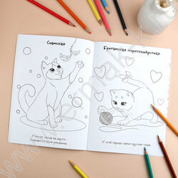 Раскраска 165*235 Породы.Коты с наклейками NEW | Фото 8