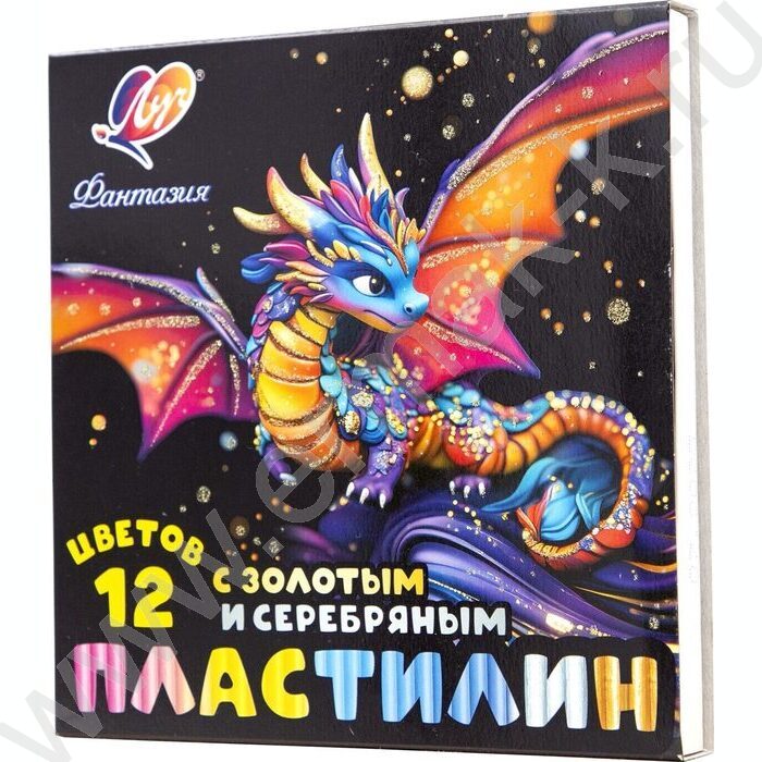 Пластилин 12цв 230г Фантазия классический + золотой + серебряный +стек NEW | Фото 1