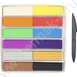 Пластилин 12цв 230г Фантазия классический + золотой + серебряный +стек NEW | Фото 3