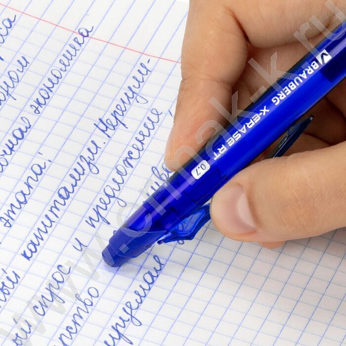 Ручка шар Пиши-стирай авт синяя 0,7мм "X-ERASE RT" /цв.корпуса - синий | Фото 9