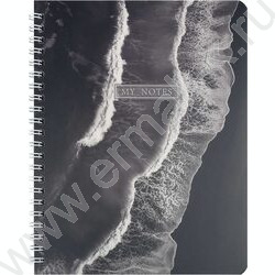 Тетрадь  80л клетка/спираль/пластик.обл. "Прибрежные волны" NEW | Фото 1