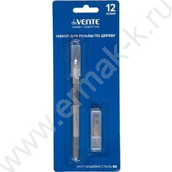 Набор д/резьбы по дереву "HOBBY CREATIVE" нож и 12 лезвий в комплекте, сталь 65 /черный NEW | Фото 1