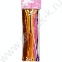 Проволока пушистая Шенил  D6мм*30см, ассорти цветов, 100шт /блистер NEW | Фото 1