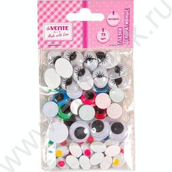 Глазки декоративные "Глазки"  73шт.. самоклеящиеся, ассорти /блистер NEW | Фото 1