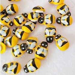 Декоративные украшения из дерева "Пчелки" 20шт 14*19мм, цвет желтый /блистер NEW | Фото 1