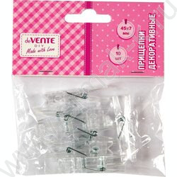 Прищепки декоративные "Transparent" 4,5*0,7см  10шт, пластик /прозрачные /блистер NEW | Фото 1