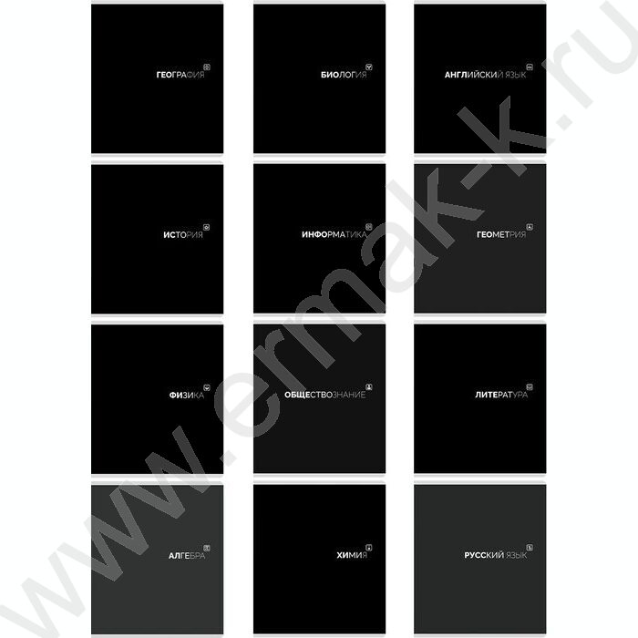 Тетрадь предметная 48л Набор 12шт "Black classic" /мат.лам./ NEW | Фото 1
