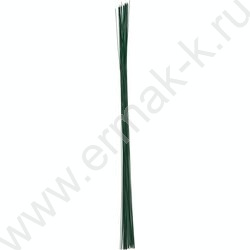 Проволока флористическая зеленая D0.55мм*40см 30шт, лакированная NEW | Фото 1