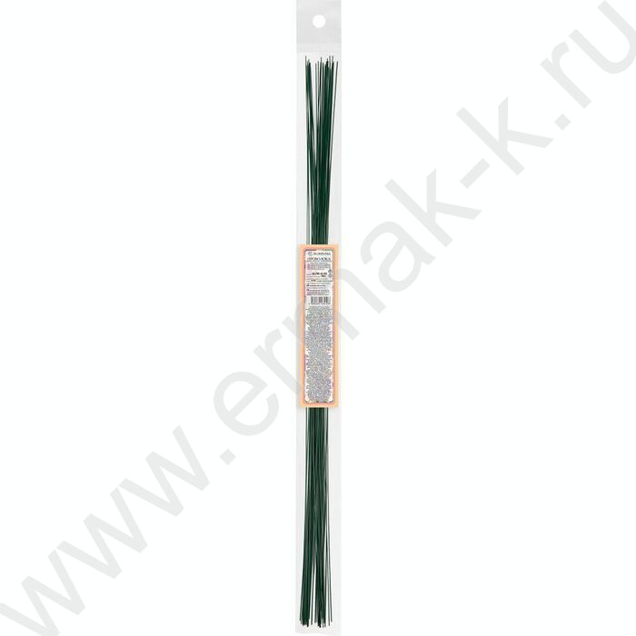 Проволока флористическая зеленая D0.55мм*40см 30шт, лакированная NEW | Фото 3