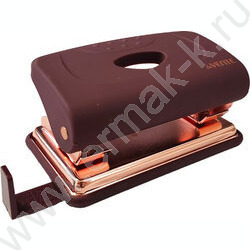 Дырокол  12л пластик Esthetics /линейка /цвет бургунди, с метал. базой цвета розового золота NEW | Фото 1