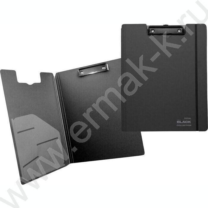 Клипборд А4 "TOTAL BLACK" /толщина 2 мм /фактура "песок" пенный уплотнитель, черный | Фото 2