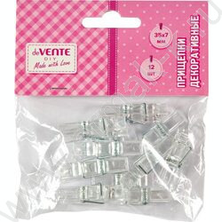 Прищепки декоративные "Transparent" 3,5*0,7см  12шт, пластик /прозрачные /блистер NEW | Фото 1