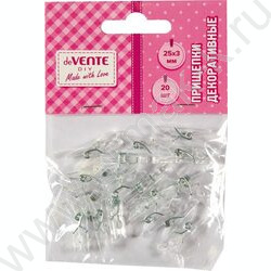 Прищепки декоративные "Transparent" 2,5*0,7см  20шт, пластик /прозрачные /блистер NEW | Фото 1