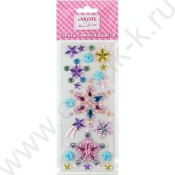 Наклейки-стразы акриловые "Звезды" 7,5*18см /цвет ассорти /блистер NEW | Фото 1